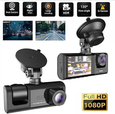 3 lenses Dash Camara De Seguridad Para Auto Carro Delantero/Trasero/Interior Cam