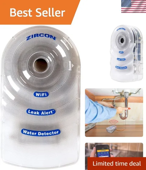Leak Alert WiFi - Smart Electronic Water Detector Alarm with Email, Audio and...