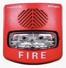 Simplex 49AV-WRFO Horn-Strobe AV Wall Red Fire WP P2