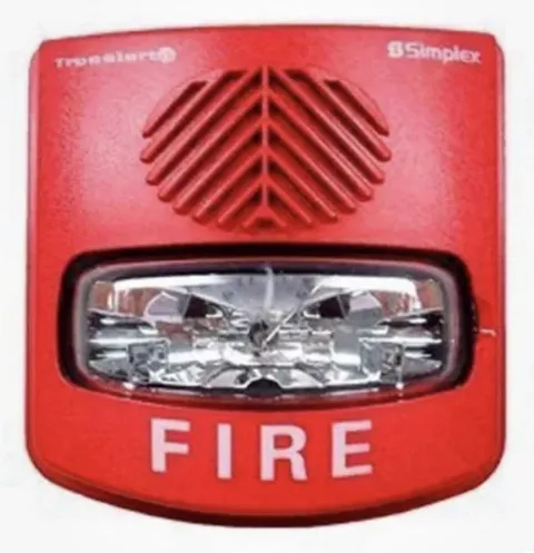 Simplex 49AV-WRFO Horn-Strobe AV Wall Red Fire WP P2