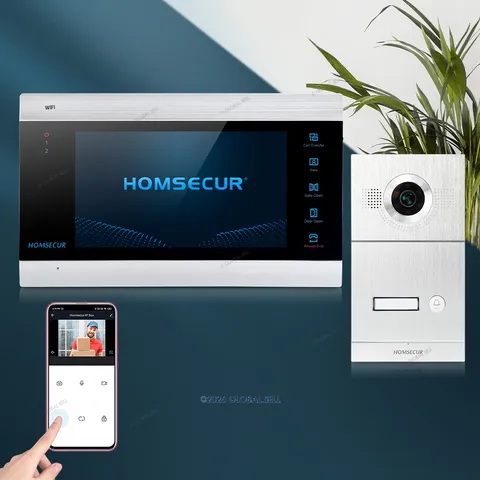 HOMSECUR 7" WIFI Video Door Phone Intercom System with Touch Keypad Monitor