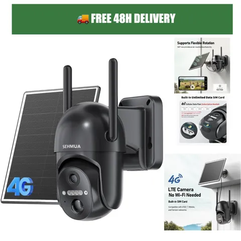 SEHMUA S40 4G LTE Solar Security Camera 2K Color Night Vision