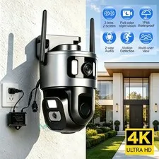 4K 5G Dual Lens WiFi IP Camera Wireless Outdoor CCTV PTZ Home Security IR Cam
