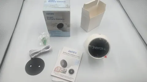 AMTIFO Smart Battery Camera Full Set with Mount Cable Screws Manual Open Box B9