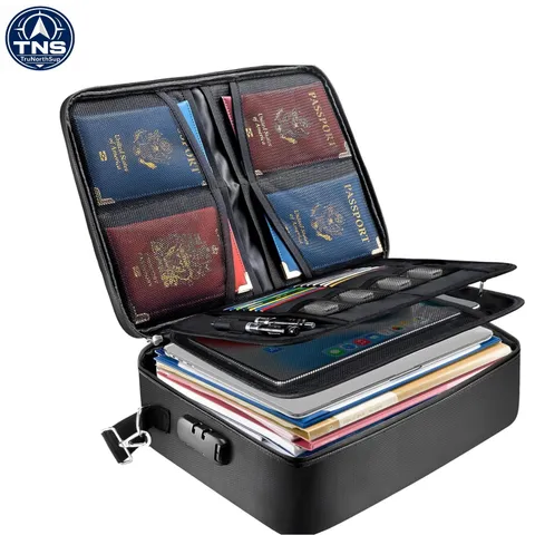 Fireproof Document Box with Lock, Portable Fireproof Document Bag Waterproof ...