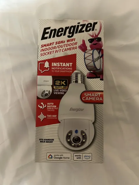 Energizer Smart 2K Light Bulb Security Camera 💡📷 1000 Lumens
