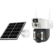 Wireless Solar Security Cam – 4G/WiFi Dual-Lens, PIR, Night Vision