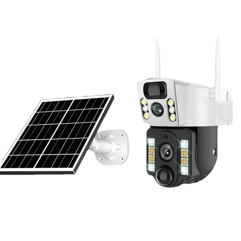 Wireless Solar Security Cam – 4G/WiFi Dual-Lens, PIR, Night Vision