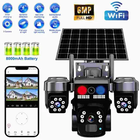 6MP Camara De Seguridad Inalambricas Para Exterior Con Vision Nocturna y Audio