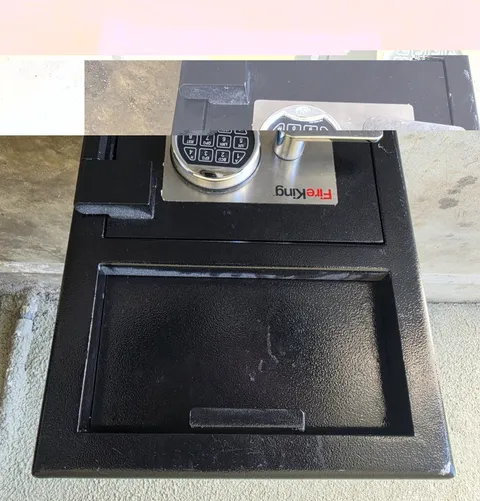 FireKing Black Small Metal Fire Safe Electronic Keypad Lock Adjustable Shelf