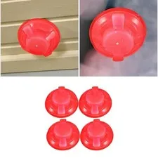 Red Plastic Covers for Smoke Alarms 4pcs Dust Guard Office Fire Safety
