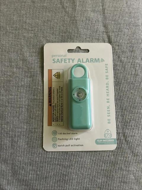 iJOY Personal Safety Alarm 120dB w/ Flashing LED Teal Keychain Clip New