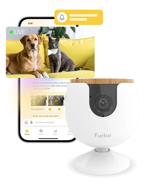 Furbo Mini Pet Camera: Home Security & Smart Alerts, Subscription Required