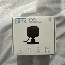 Blink Mini Indoor Plug-in HD Smart Security Camera WiFi Alexa Night Vision Black