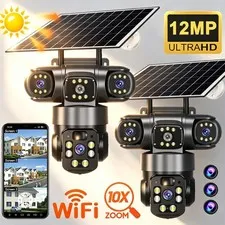 Camara De Seguridad Solar Inalambricas Para Exterior Con Vision Nocturna y Audio