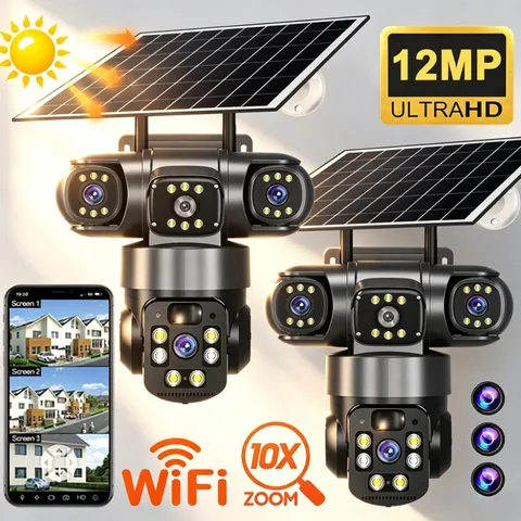 Camara De Seguridad Solar Inalambricas Para Exterior Con Vision Nocturna y Audio