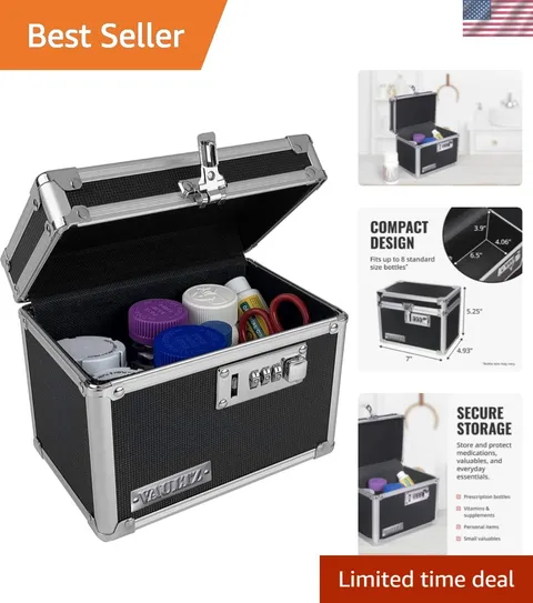 Vaultz Locking Security Box with Combination Lock - Secure Metal Lock Box...