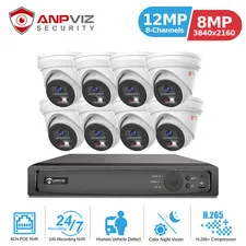 ANNKE 8MP 4K Two Way Audio POE Security IP Camera System 8CH NVR Outdoor Kit