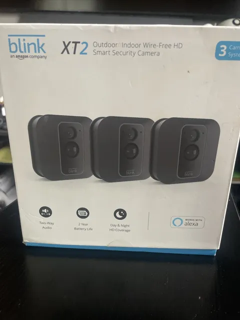 Blink XT 2 Home Security 3-Camera System - Black Outdoor/indoor Wireless HD