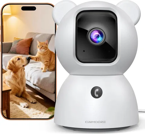 2.5K Indoor Security Camera Pan Tilt WiFi Pet Monitor With Night Vision Two A...