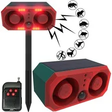 Solar-Outdoor Motion Sensor Alarm - 130db Motion Detector Alarm Light,with Re...