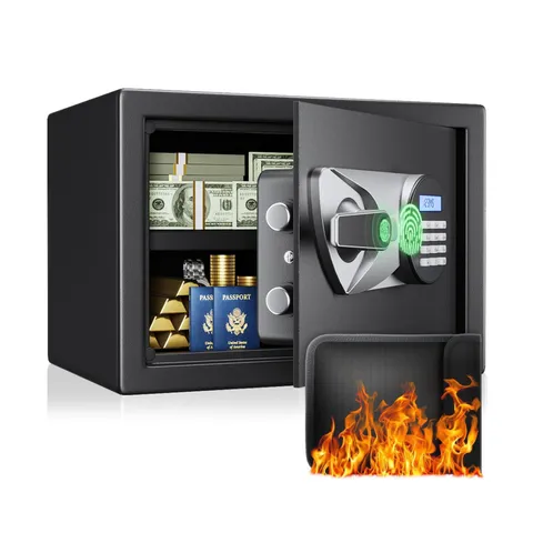 BlackSmith Home Biometric Safe 1.0 Cub - Fingerprint Recognition Box With Key...