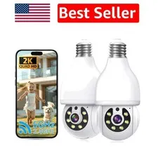 360° WiFi Security Camera with Color Night Vision and Two-Way Talk – 2 Pack