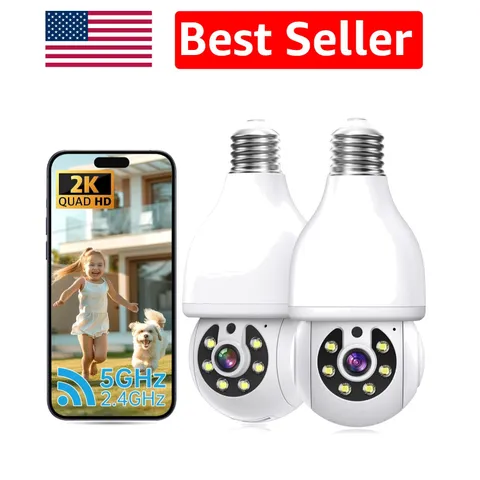 360° WiFi Security Camera with Color Night Vision and Two-Way Talk – 2 Pack