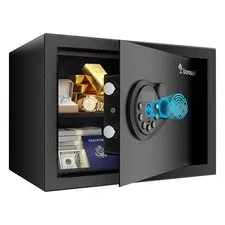 0.6 Cubic Fingerprint Safe Box, Biometric Security cu.ft, BLACK