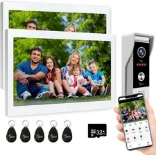 10" Full Touch Screen Video Intercom, TUYA WiFi Smart Door Phone with Camera,