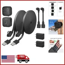 2Pack 30ft Flat Power Cable for Blink Outdoor/Indoor Cameras with Adapter