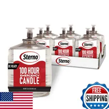 Sterno 100-Hour Emergency Candles - Long Burning Unscented Candles For