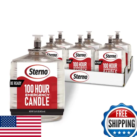 Sterno 100-Hour Emergency Candles - Long Burning Unscented Candles For