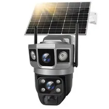 Solar Surveillance Cam – 2-Lens 3-Screen, 10X Zoom, 4G/WiFi