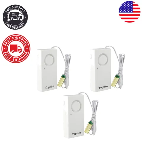 Enhanced Leak Detection: 3 Pack of 120dB Water Leak Sensors with 37.8 Inch Cable