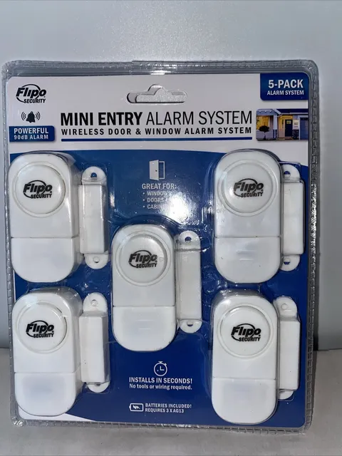 Flipo Security Mini Entry Alarm System Wireless Door & Window  2 Packs Of 5