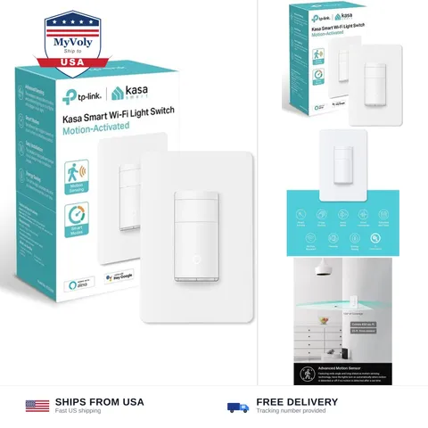 Kasa Smart WiFi Motion Sensor Switch, Single Pole, Needs Neutral Wire, 2.4GHz...