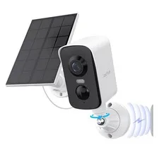 Arenti Solar Outdoor Wireless, 3MP 2K with 340° Pan, PIR Detection, Color Nig...
