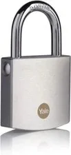 Yale Brass Padlock with Chrome Finish 50 mm Outdoor Lock 3 Keys High Security