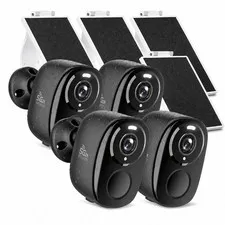 4Pack 5GHz/2.4G Security Cameras Wireless Outdoor with Solar Panels