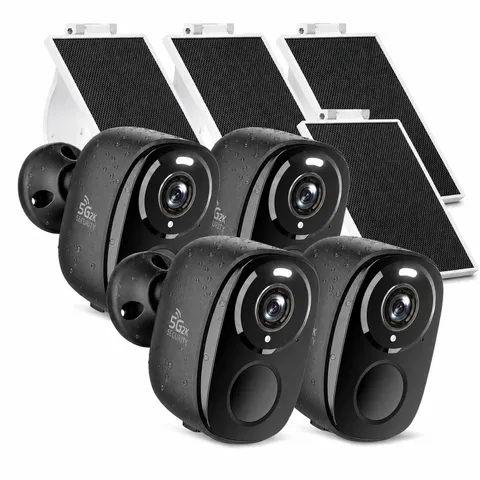 4Pack 5GHz/2.4G Security Cameras Wireless Outdoor with Solar Panels
