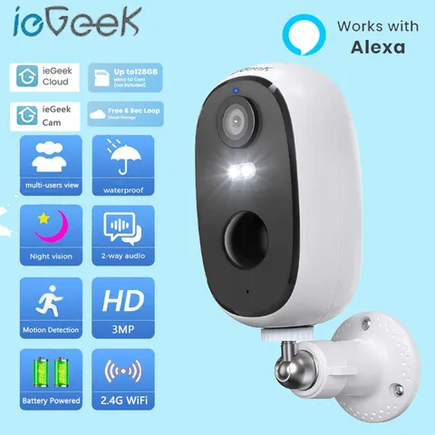 ieGeek Outdoor 2K Wifi Security Camera Wireless Home Battery CCTV System