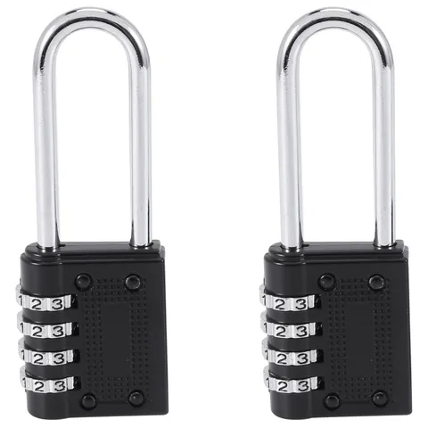 3X(2 Pack Outdoor Combination Padlock Long Shackle Lock 6.5cm Shackle  47120