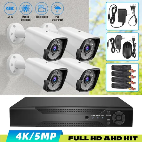 5MP 4CH 4k SmartCam Surveillance Camera Outdoor Security Cam Auto Tracking