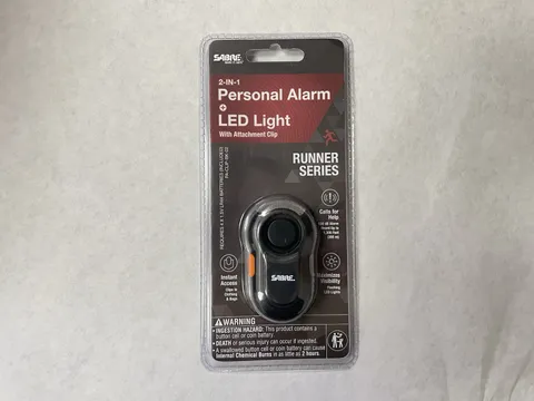 SABRE 2-in-1 Personal Alarm with Clip LED Light & 120Db Runner Alarm