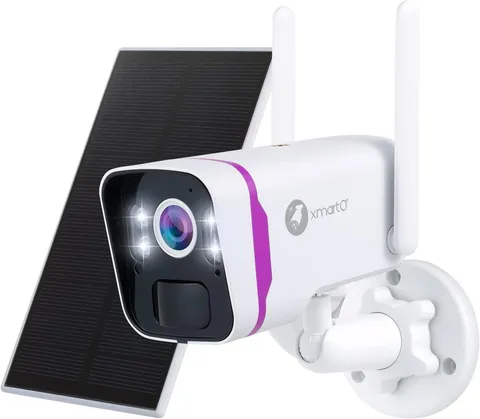 Wifi 6 Wire-Free Solar Home Security Camera System Wireless, 4-Cam 4MP QHD CCTV