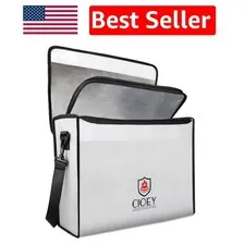 Lockable Fireproof Document Bag - Thermal Insulated & Easy Access
