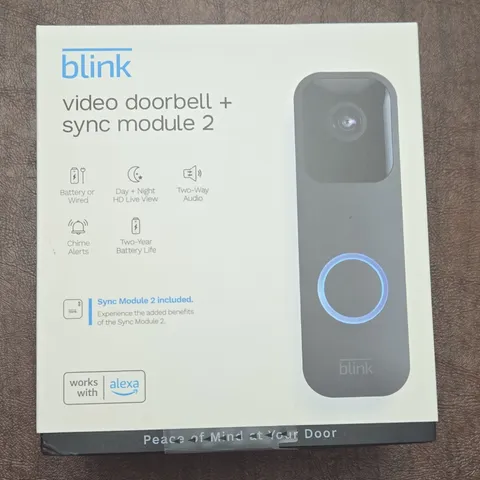 Blink Smart Wifi Video Doorbell Wired/Battery Operated with Sync Module 2 NEW