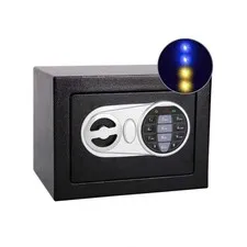Black Digital Steel Security Safe Box w/ Sensor Light Electronic Keypad Wall