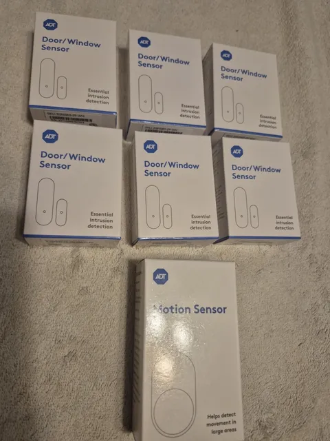 ADT Door/Window Sensors White SSH5R0-29-WH Lot Of 6 W/ 1 Motion Sensor New Bn 32